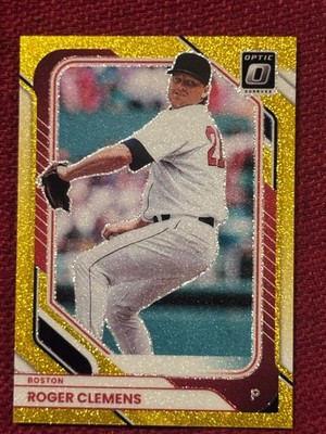 ROGER CLEMENS :   2026 Panini Donruss Baseball FOTL Optic GOLD GLITTER 4/4  