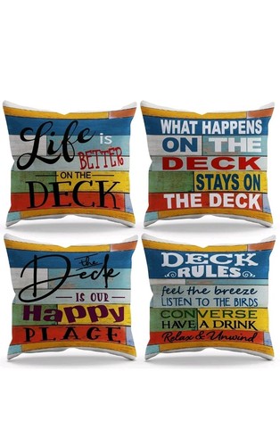 The Deck Is Our Happy Place Überwurf Kissenbezug Kissenbezug 18x18 Zoll Box H