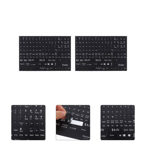 2 Sheets English Keyboard Stickers Labels Qwerty Replacement Letter Computer - Afbeelding 4 van 12