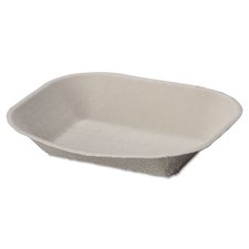Chinet 10405CT 9" x 7" Savaday Molded Fiber Food Tray - Beige (500/Carton) New