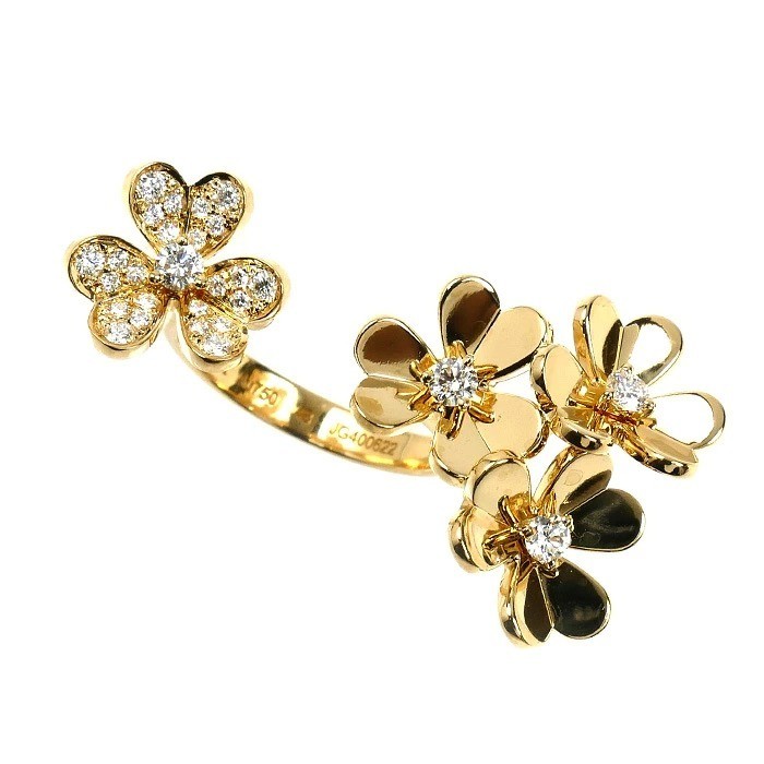 Van Cleef & Arpels Frivole Diamond Ring 18K Yellow Gold VCARP3W548 US 4.5-4.75