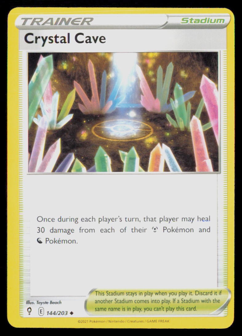 CRYSTAL CAVE 144/203 EVOLVING SKIES POKEMON CARD NEAR MINT