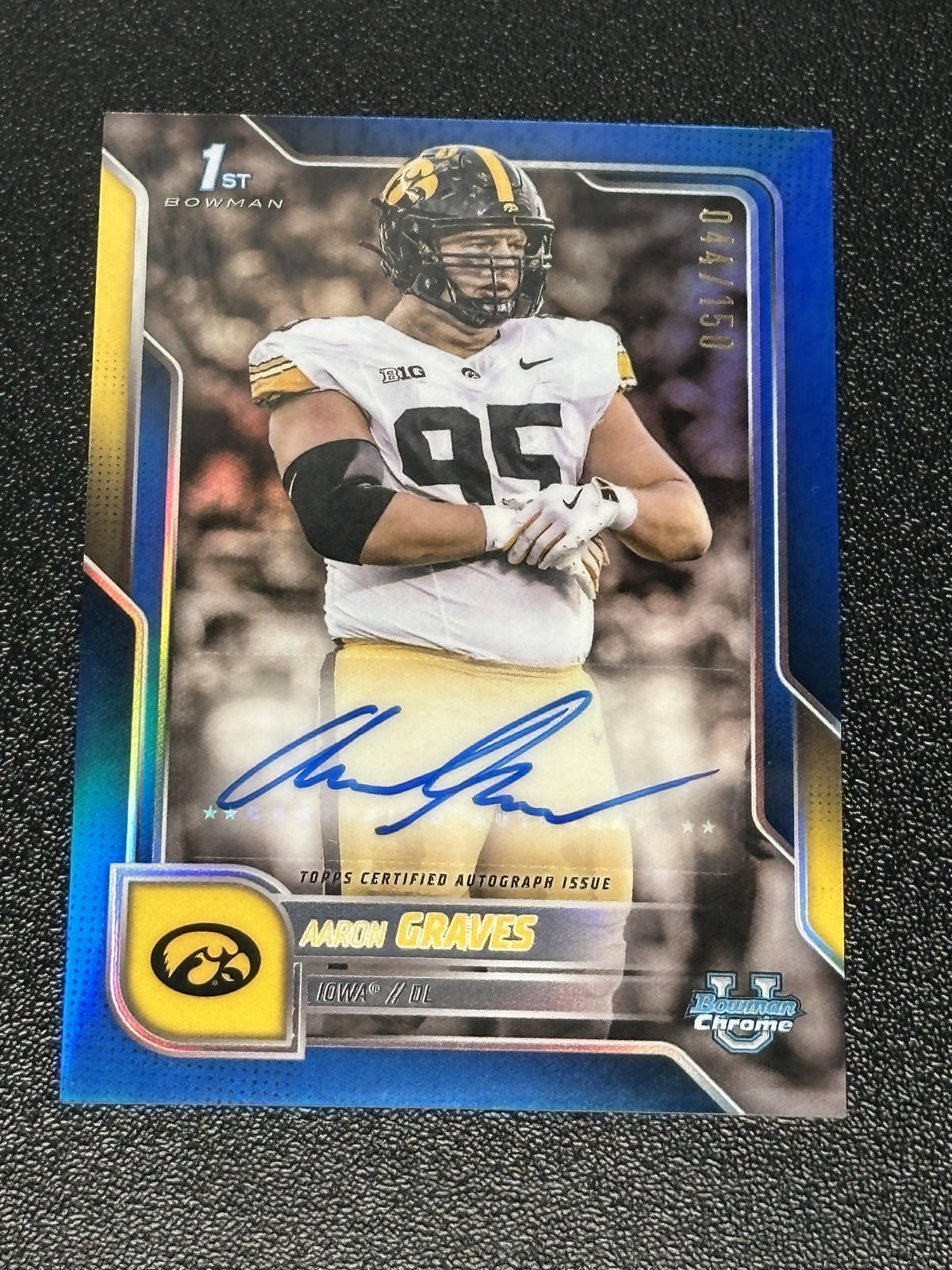 2025 Bowman U Chrome #BCA-AG Aaron Graves Auto Blue Refractor #/150