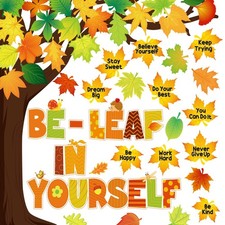 90 Pcs Growth Mindset Bulletin Board Decorations Classroom Tree, Fall Tree