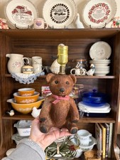 vintage ceramic teddy bear lamp