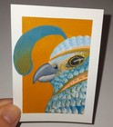 ACEO Original quail bird Acrylic painting.