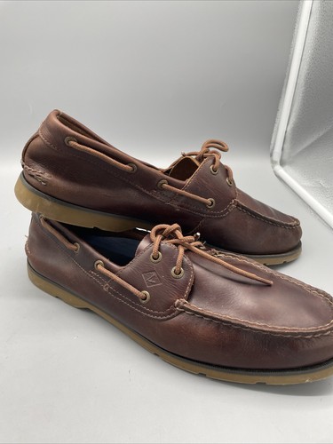Sperry Men’s Cushion Insole Thick Leather Upper Sz 13 D Topsider Shoe Defender - Picture 22 of 24