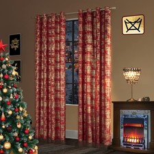Christmas Curtains for Living Room 84 Inch Length 2 Panels Set Grommet 80 Bl...