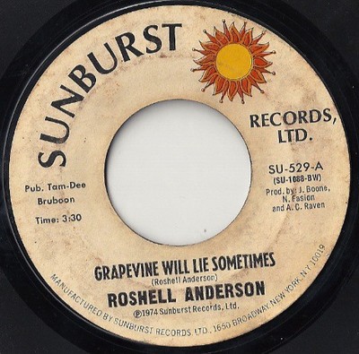Roshell Anderson - Grapevine Will Lie Sometimes - Used Vinyl Record 7 - G8100z