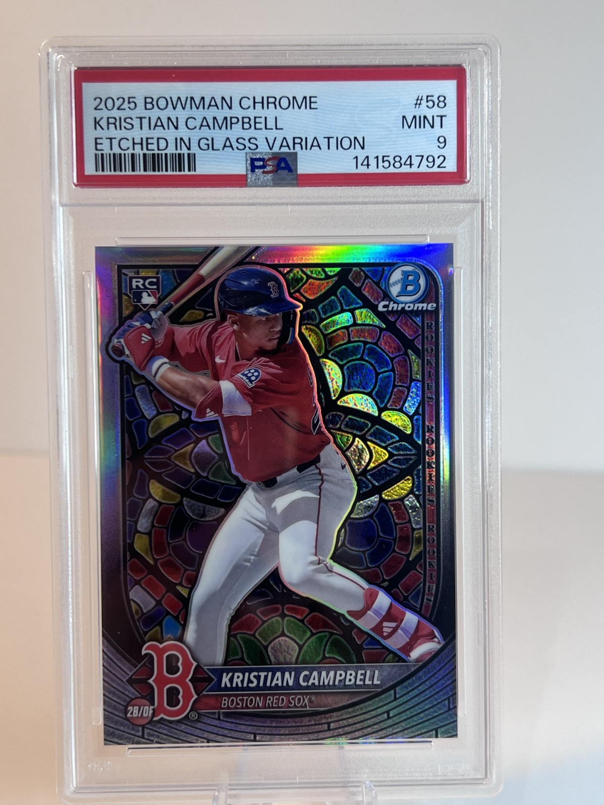 2025 Bowman Chrome Kristian Campbell Etched In Glass Variation RC PSA 9 #58