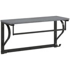 Wandgarderobe mit Ablage 70 cm Wandregal mit 5 Haken und Stange für Flur Grau