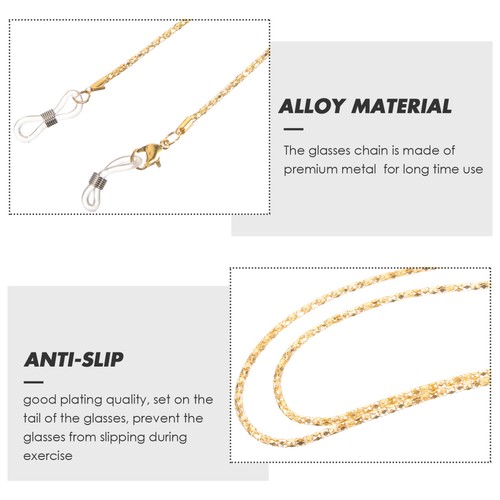 Fashionable Golden Glasses Chain Eyeglasses Cord Sunglasses Rope Alloy Neck Cord - Bild 3 von 12