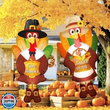 2 Pcs Thanksgiving Turkey Windsocks Thanksgiving Decorations Outdoor Hanging 