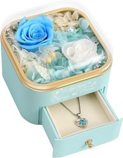 Preserved Rose Gift Box with Necklace, Valentine  s Day Gift for Her, Meaningfu