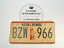 New York License Plate BZW 966 Statue Liberty Man Cave Garage Wall Decor Tag