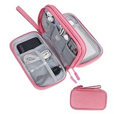 Electronic Organizer Travel Case - Waterproof Travel Cord Pouches Medium Pink