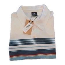Quicksilver Polo Shirt Mens Size XL Banner polo white 