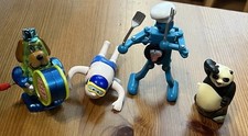Lot 4 Wind-Up Mechanical Plastic Toy. All In Good Condition, Some Rare