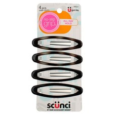 4 Pack Scunci No Slip Grip No Slip Grip All Day Hold Snap Clips, Assorted, 38...