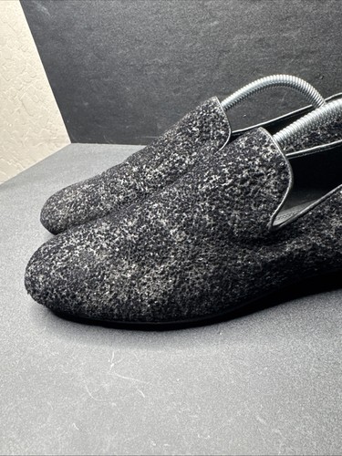Original Jimmy Choo Herren Thame Schwarz Grob Glitzer Hausschuhe (EU 41 - Bild 5 von 14
