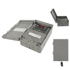 240V 30A Fused AC Disconnect , 1 PHASE 3 WIRE, Outdoor Waterproof Metal Enclo...