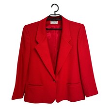 Vintage Alfred Dunner women's Blazer Red 100 woool USA Made size 16