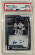 2024 Bowman Chrome Prospect Autographs Ben Williamson Auto PSA 8 Rays Auto
