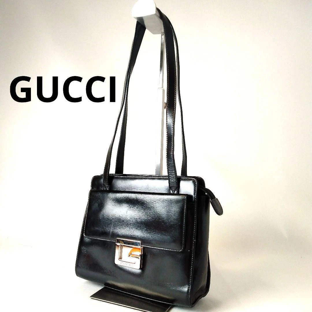 Gucci G Lock un sac à bandoulière fourre tout cuir ancien