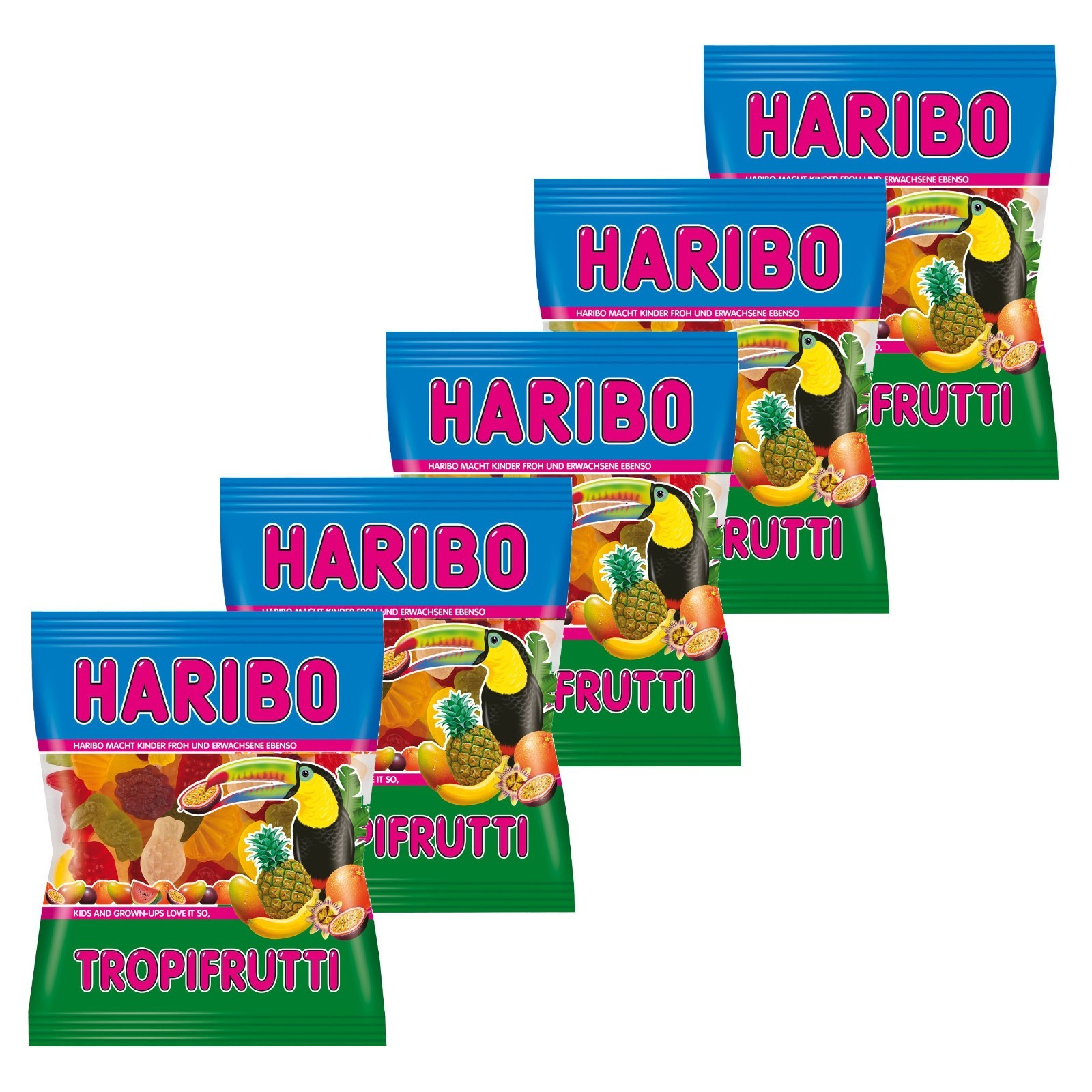 5x bags Haribo Tropifrutti gummy candy 175g