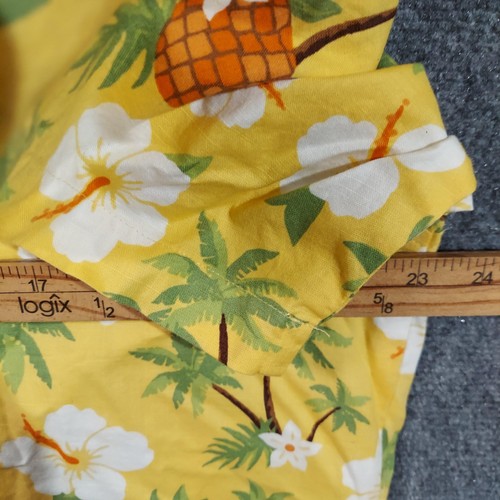 Gymboree Shirt Mens 2XL Yellow Hawaiian Aloha Pineapple Floral Button Front - Picture 5 of 7