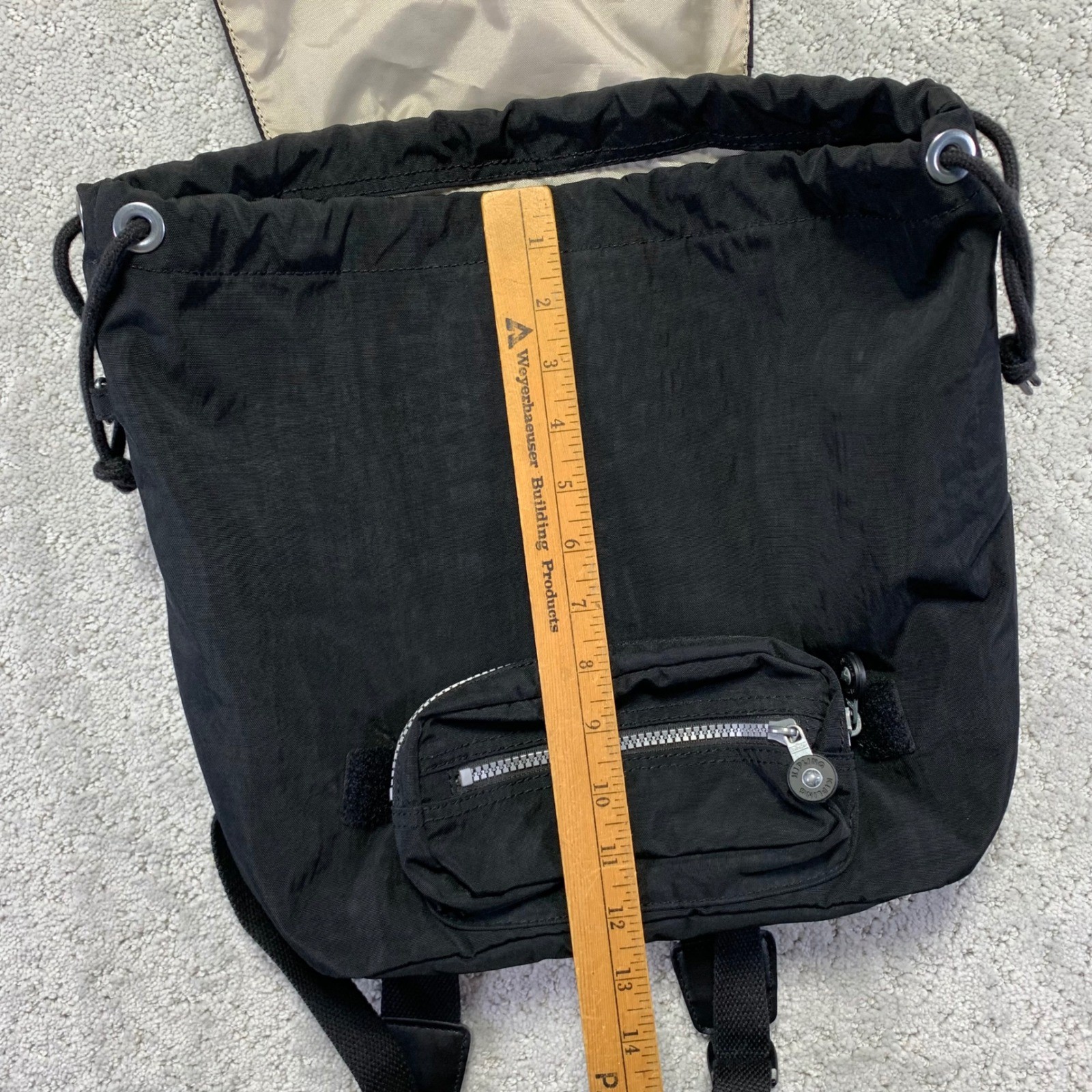 Kipling Black Nylon Backpack Drawstring Flap Back… - image 13