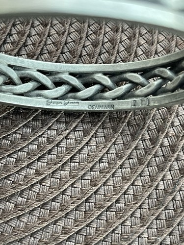 Vintage Jørgen Jensen Pewter Braided Chain Bangle Bracelet MCM Danish Design - Picture 4 of 5