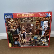 New Sealed White Mountain 1000 Piece Jigsaw Puzzle Old Book Store by Steve Crisp