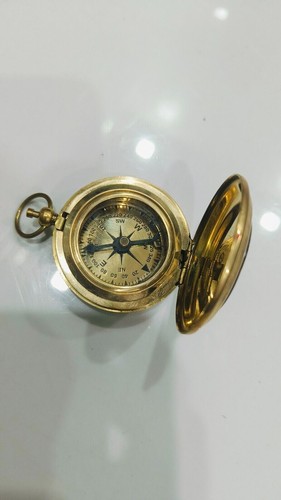 Antique Vintage Brass Pocket Compass Brass Nautical Compass - 第 2/6 張圖片