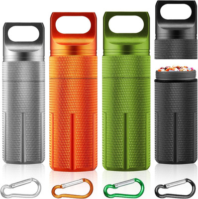 Mini wasserdichte Pillendose für Outdoor, Aluminium, 4 Farben, 9.6x3cm