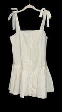 Zara Pleated Bottom Button Down Accent Mini Summer Dress M. NWT