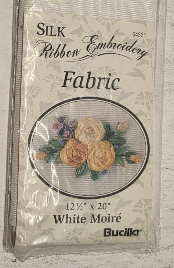 Fabric White Moire 12-1/2" X 20"