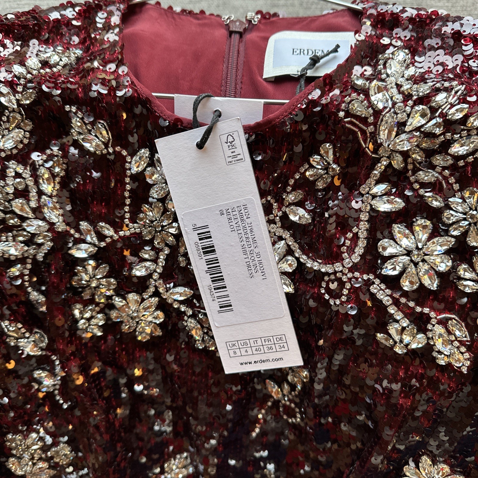 Erdem Sequin Dress With Crystal Embellishments RRP £3,295 image 4
