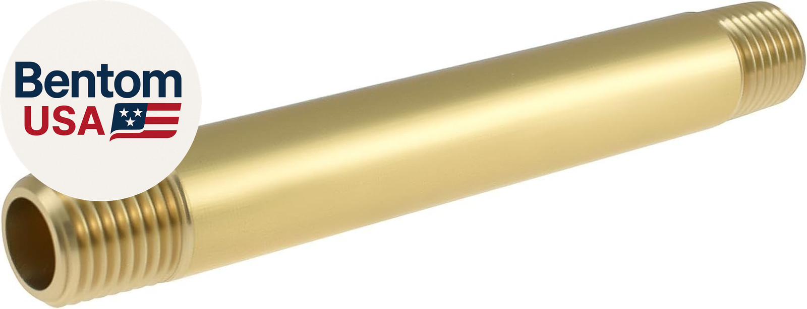 Brass Pipe Fitting Long Nipple 1/4 NPT Male X 1/4 NPT Male Thread