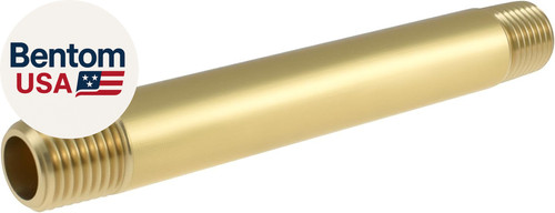 Brass Pipe Fitting Long Nipple 1/4 NPT Male X 1/4 NPT Male Thread