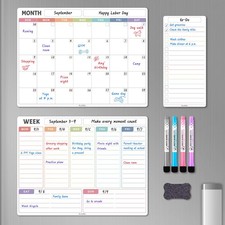 ALEZEL Magnetic Dry Erase Refrigerator Calendar, 13"x10", White