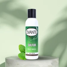 Ovante Sulfur Face Wash 4oz Cleanser for Acne Rosacea Oily Skin