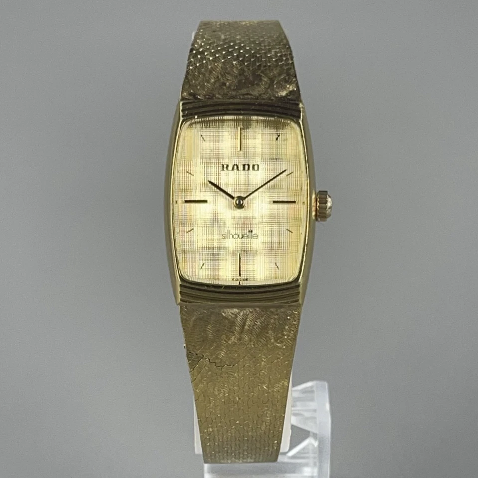 LADO Vintage Relógio Feminino de Vento Manual Mostrador Dourado Pulseira SS A50361221 Suíço - Imagem 2 de 4