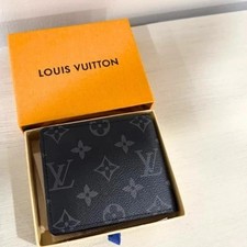 Louis Vuitton Eclipse LV Monogram Black Leather Bifold Wallet W/Box