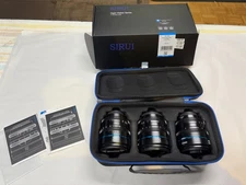 SIRUI Nightwalker Series 24/35/55mm Black T1.2 Cine Lens Set M4/3 Mount MS-3SMB