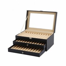 Stiftvitrine mit Schublade schwarz Stiftaufbewahrungsbox mit Schublade staubdicht f&uuml;r
