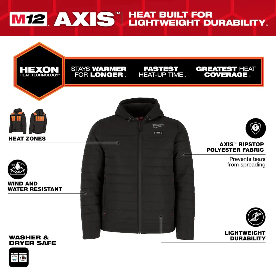 Milwaukee M102B-21XL M12 12V Durable Li-Ion Heated AXIS Jacket - Image 2 of 4