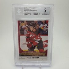 2017 UPPER DECK #201 NICO HISCHIER UD EXCLUSIVES YOUNG GUNS RC ROOKIE /100 MNT 9