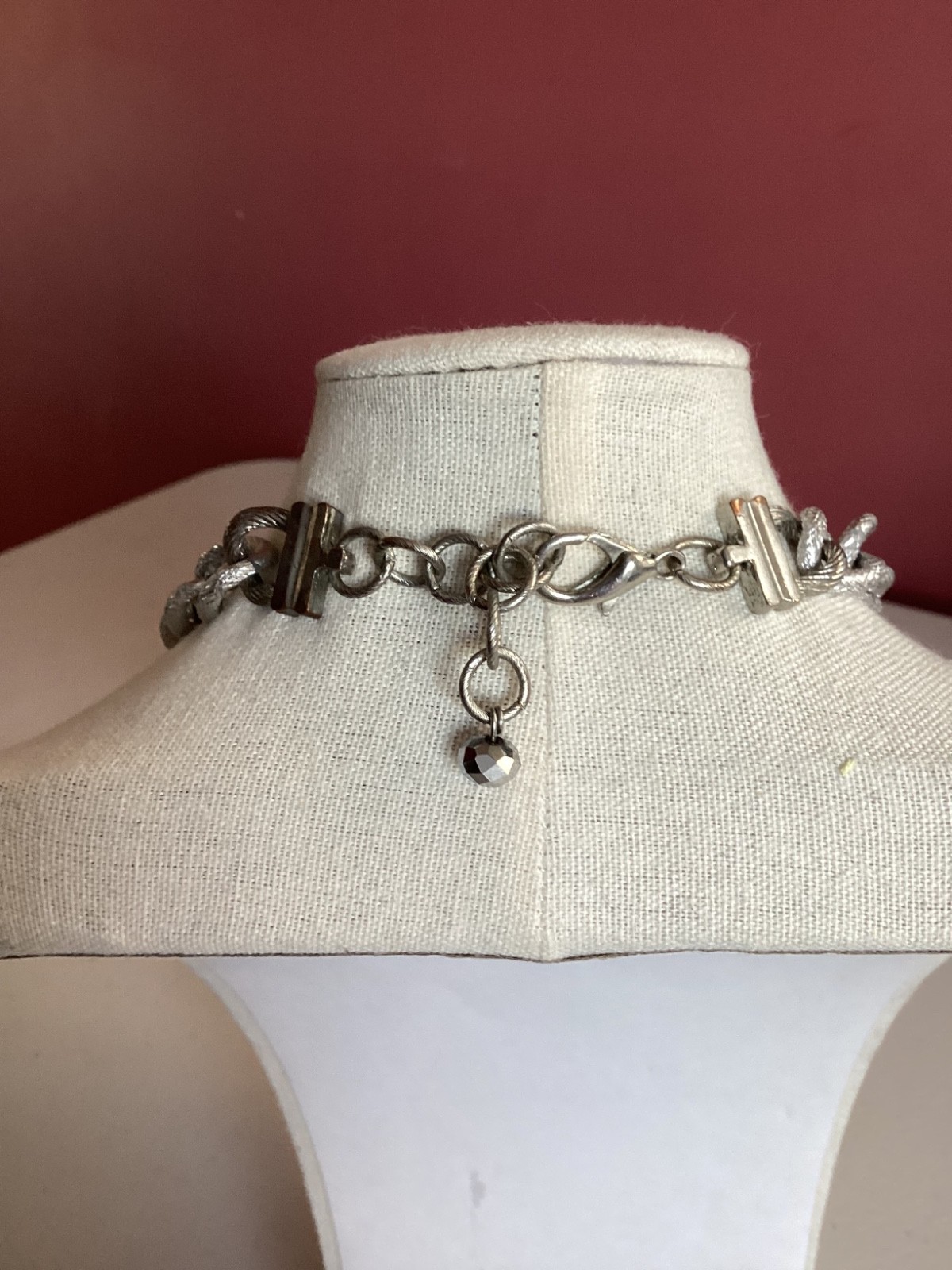 Statement Silver-Tone Cluster Necklace - image 4