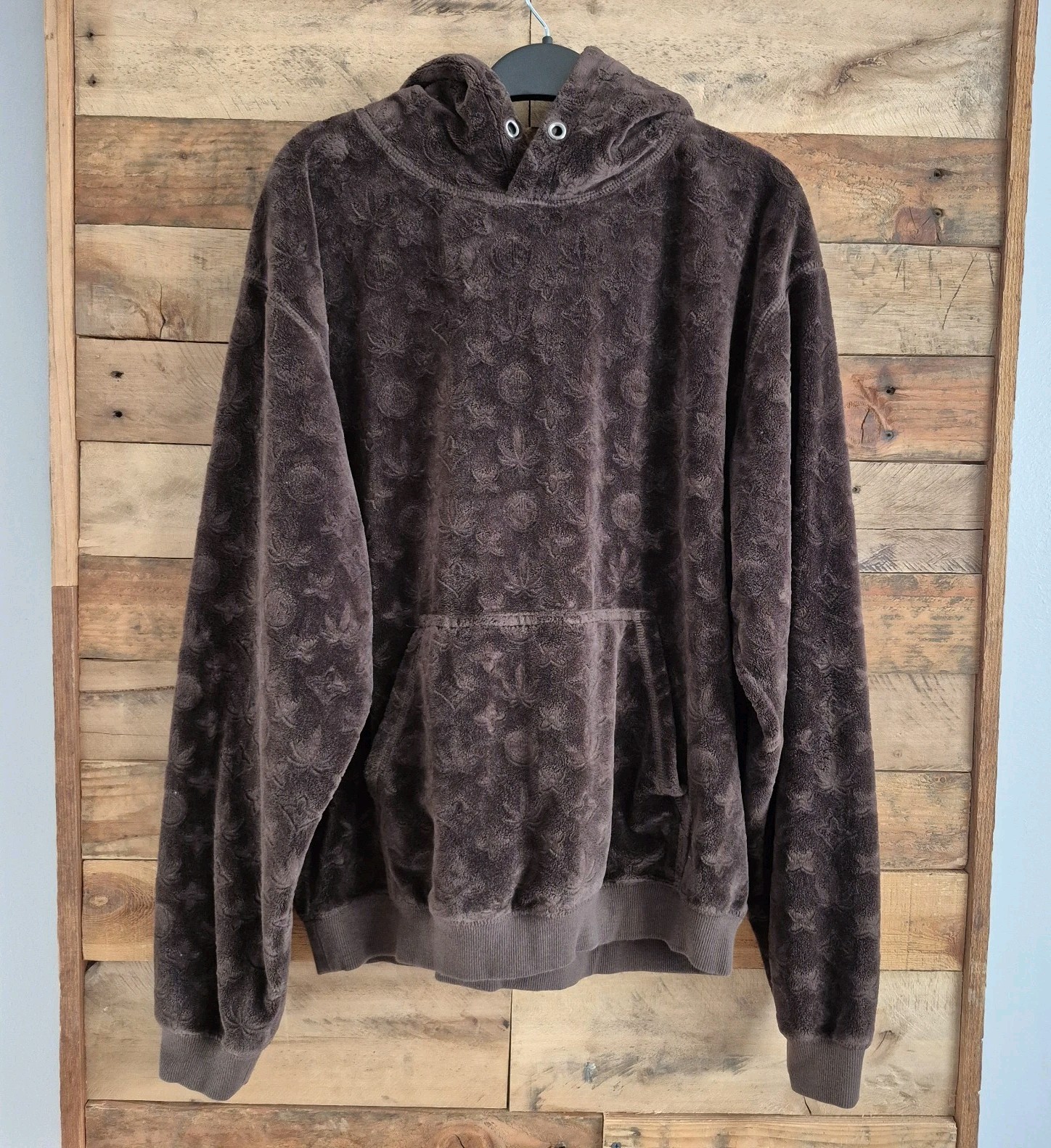 Maison Article Embossed Velour Pullover Hoodie Me… - image 6